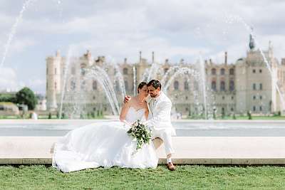 Photo de couple devant le grand bassin royal